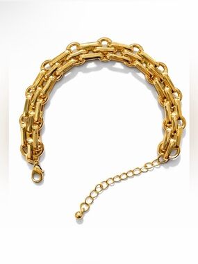 Gold Chunky Chain Bracelet 14k Gold Plated